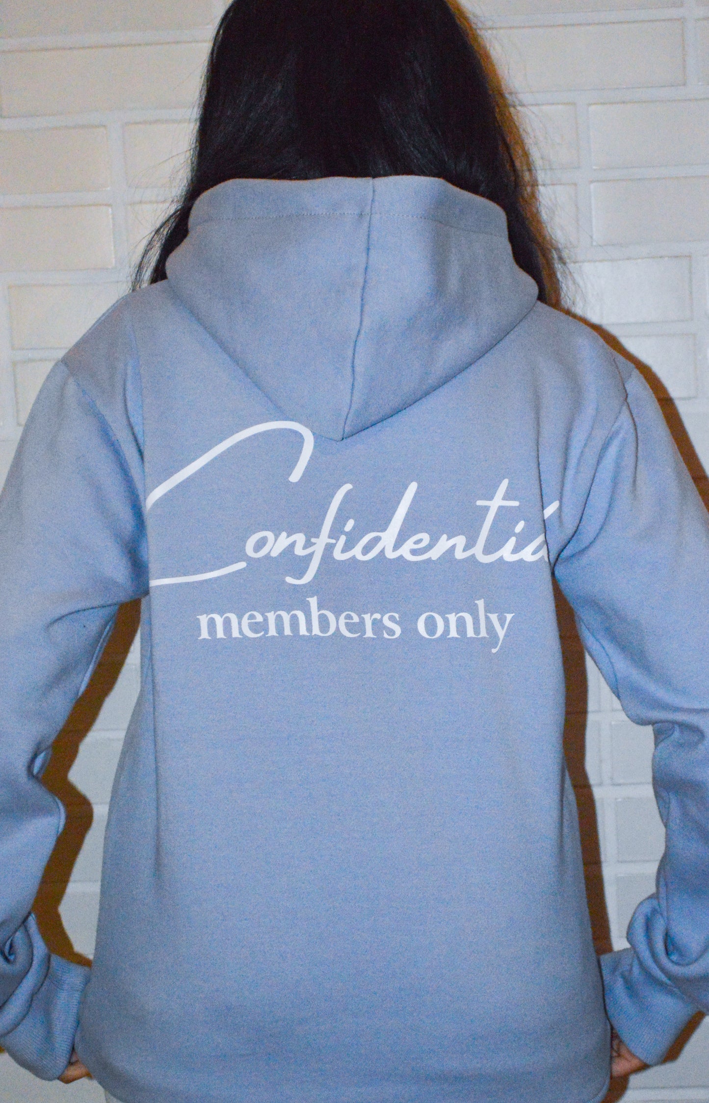 Confidential Members Only Baby Blue Hoodie