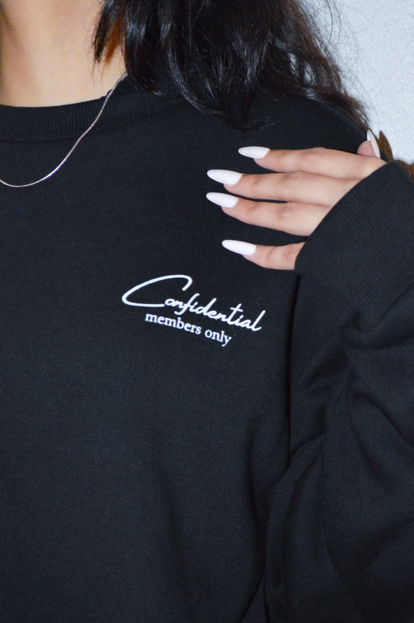 Confidential Members Only Black Crewneck