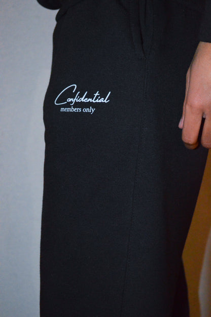 Confidential Members Only Black Sweatpants