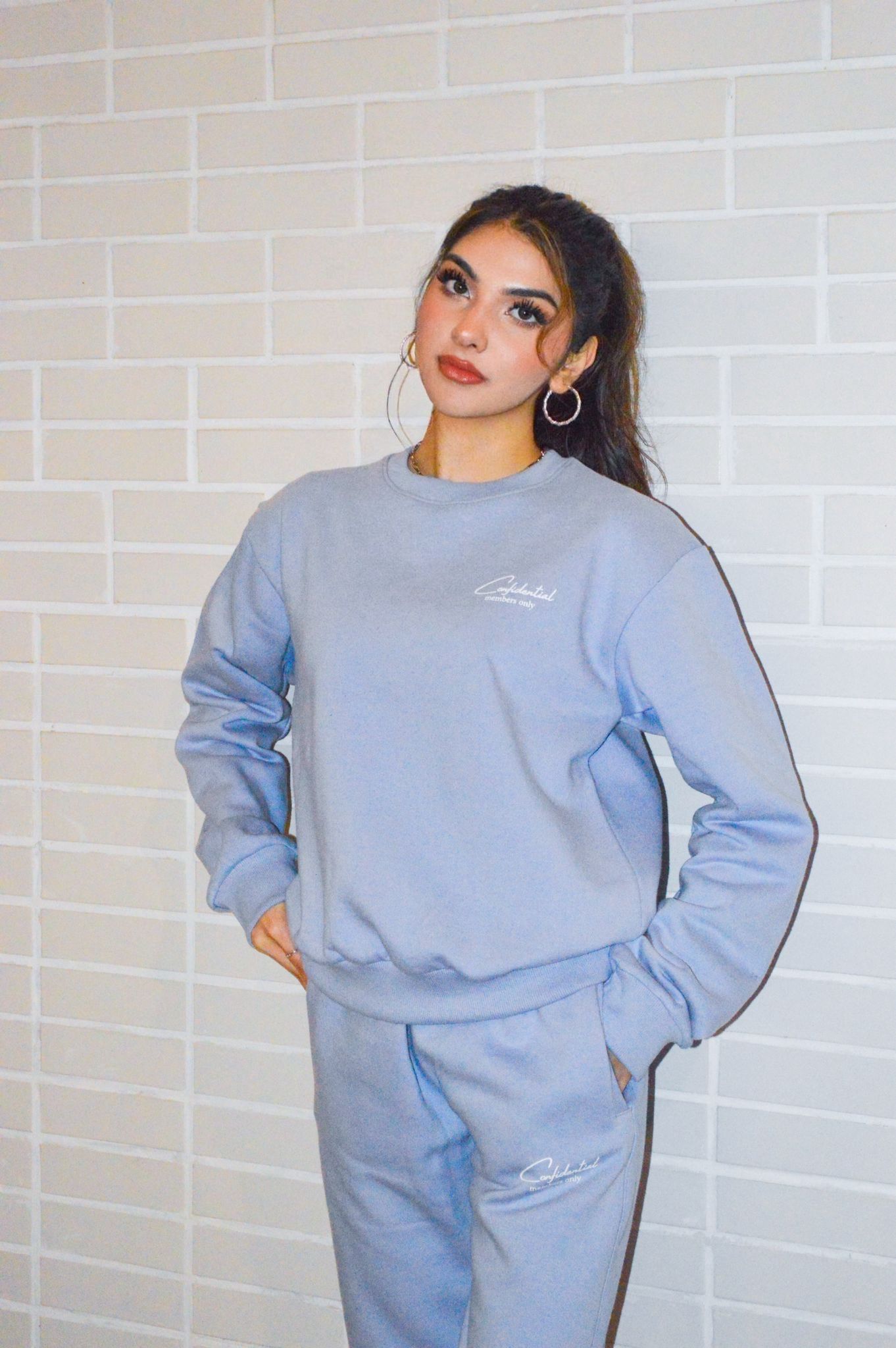 Confidential Members Only Baby Blue Crewneck